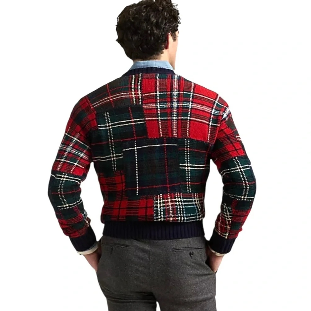POLO RALPH LAUREN NWT
Wool-Blend Patchwork Plaid Sweater in Sz M - Picture 2 of 12